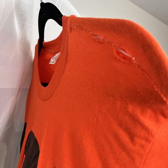 Vintage 80s distressed Halloween t shirt single stitch BOO L thrashed distressed - Picture 9 of 12